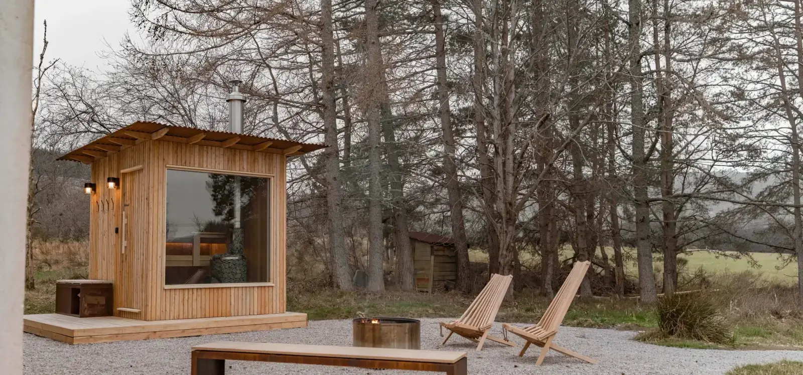Mara sauna among trees in Aberdeen